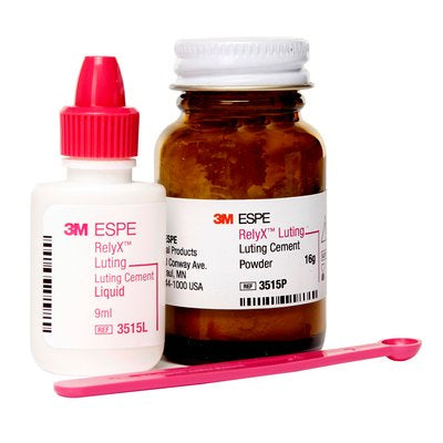 3M ESPE RelyX Luting Kit - Hybrid Glass Ionomer Cement, Fast Set - 16 gm Powder, 9 mL Liquid & Spoon 3M ESPE RelyX Luting Kit - Hybrid Glass Ionomer Cement, Fast Set - 16 gm Powder, 9 mL Liquid & Spoon